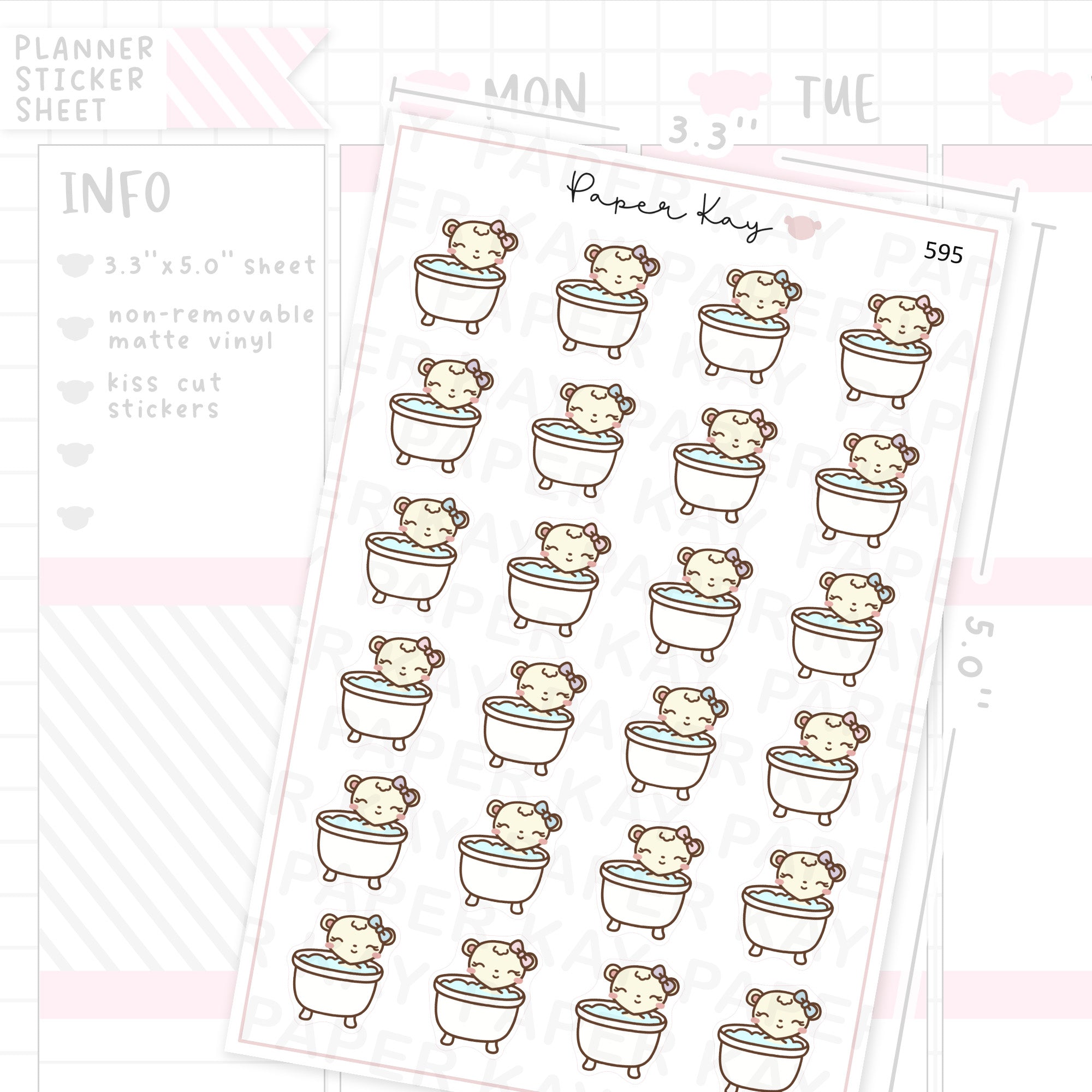 Bath Day Planner Sticker Sheet