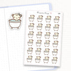 Zoomed in image of the doodles from a character planner sticker sheet.