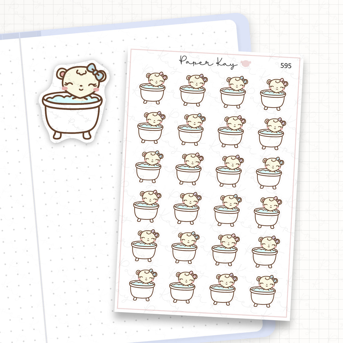 Zoomed in image of the doodles from a character planner sticker sheet.