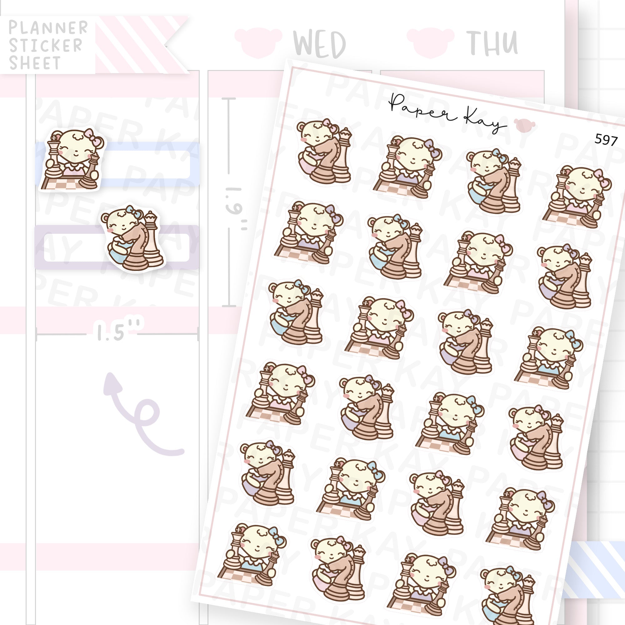 DTB with Chess Pieces Planner Sticker Sheet