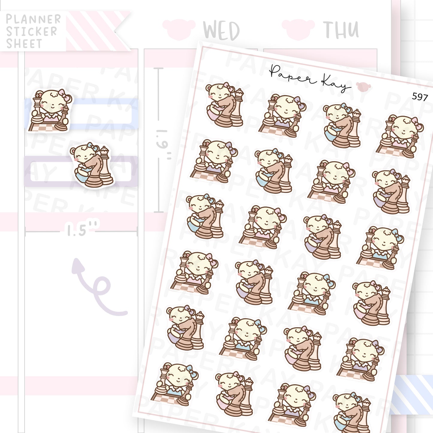 DTB with Chess Pieces Planner Sticker Sheet