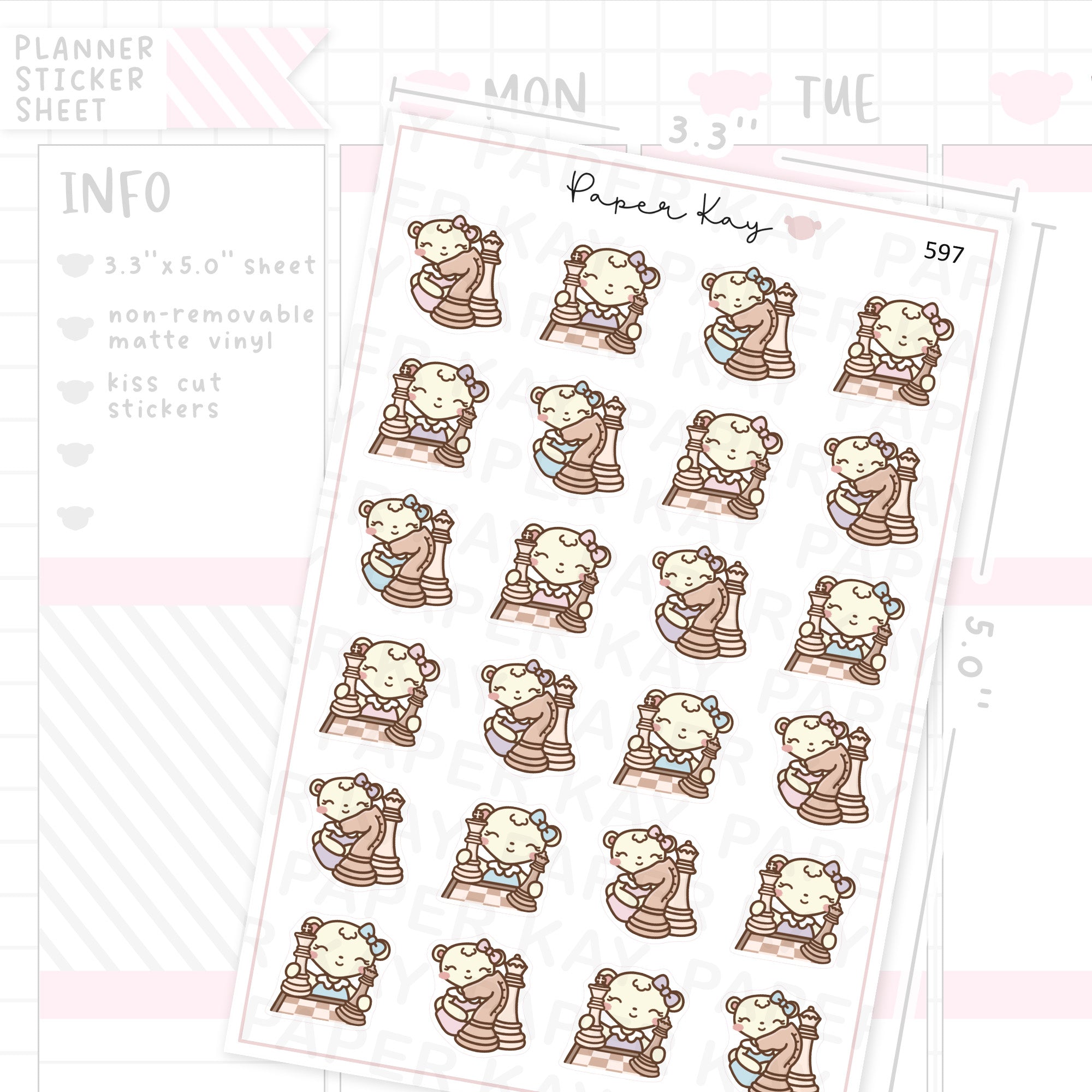 DTB with Chess Pieces Planner Sticker Sheet