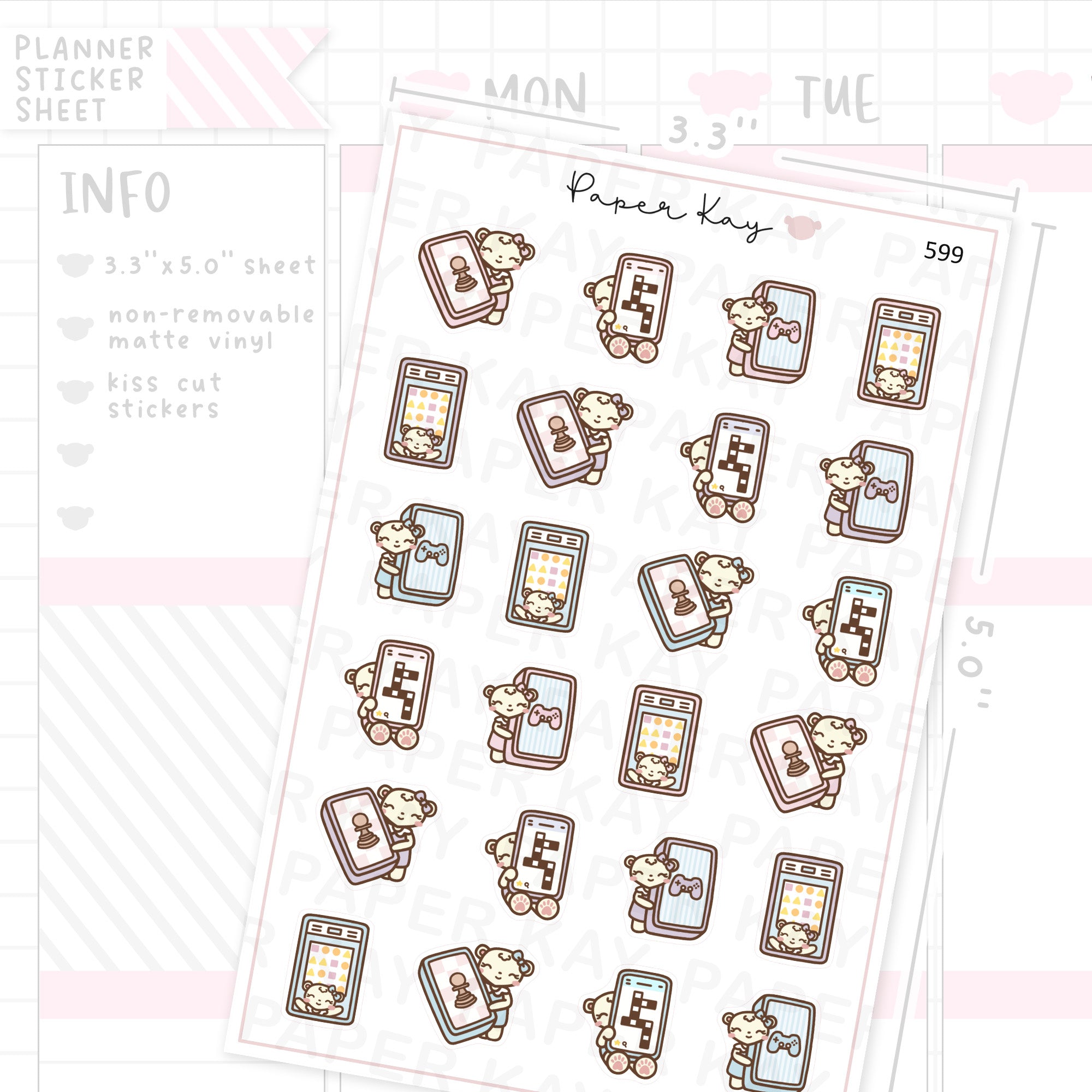 DTB Digital Game Time Planner Sticker Sheet