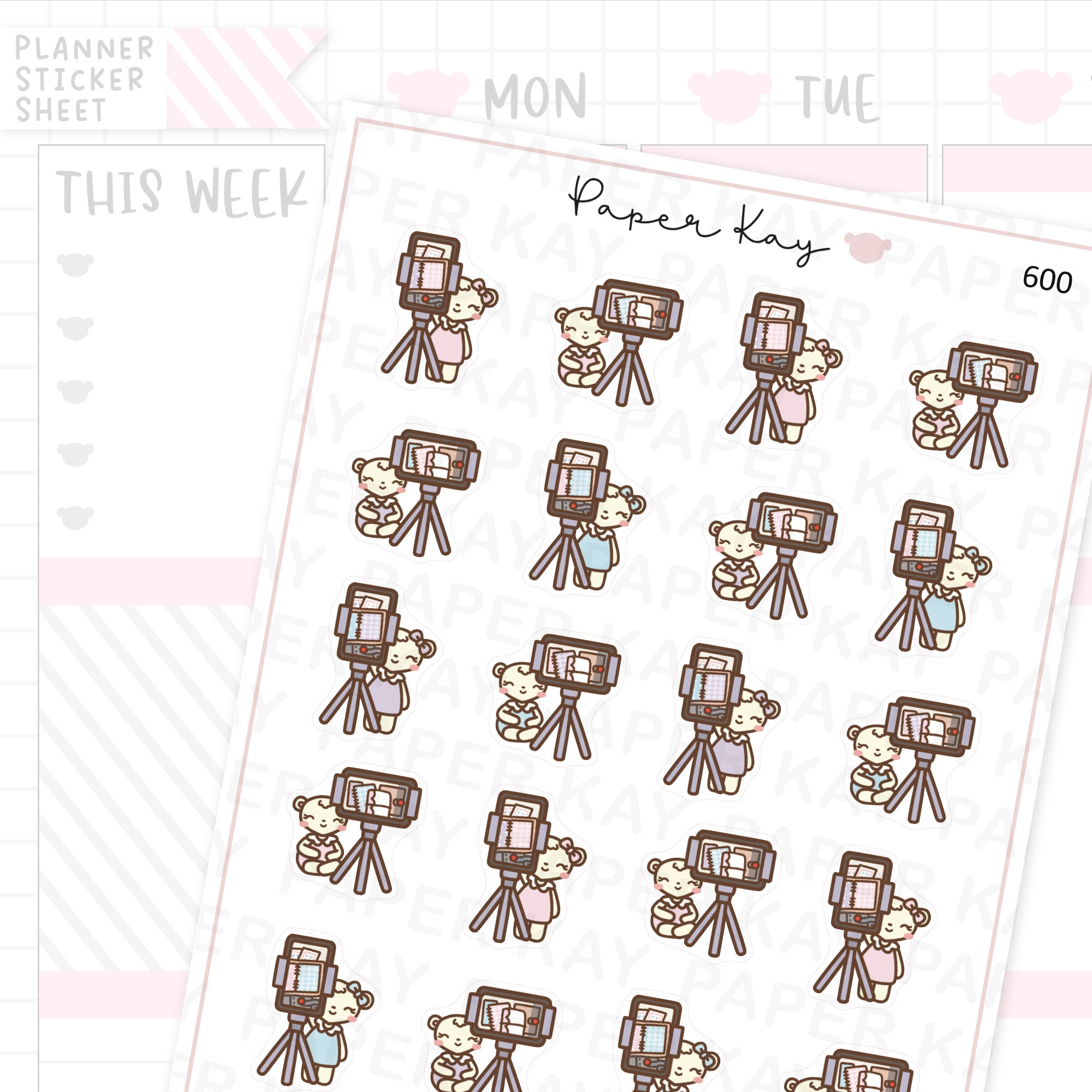 DTB Filming a Planner Video Planner Sticker Sheet