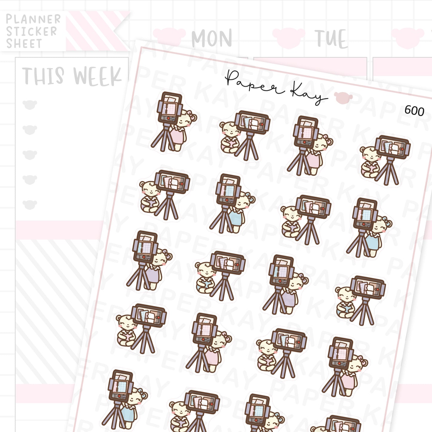 DTB Filming a Planner Video Planner Sticker Sheet