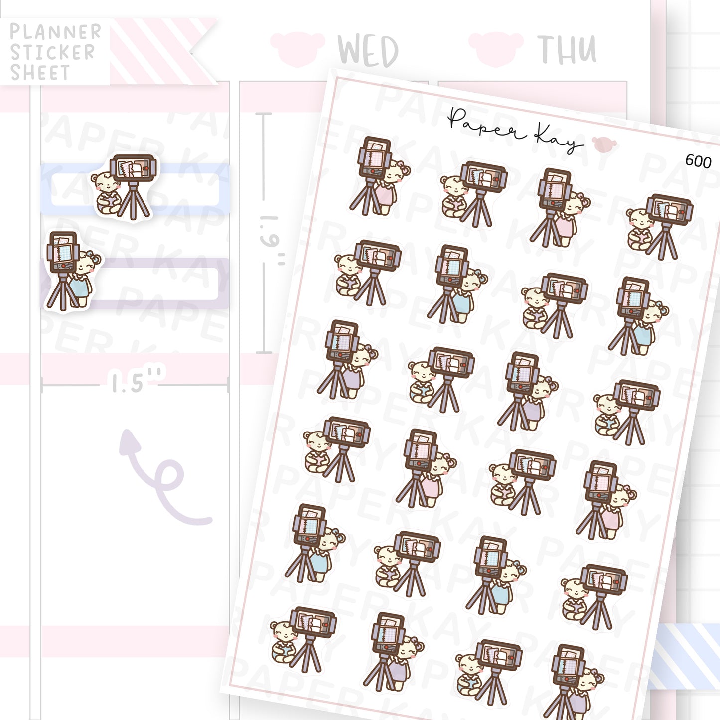 DTB Filming a Planner Video Planner Sticker Sheet