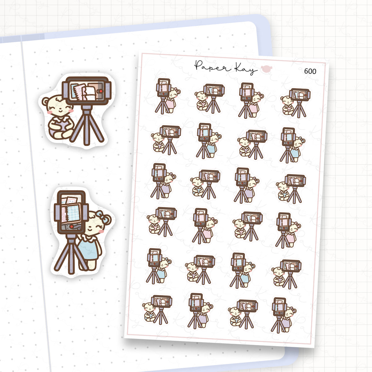 Zoomed in image of the doodles from a character planner sticker sheet.