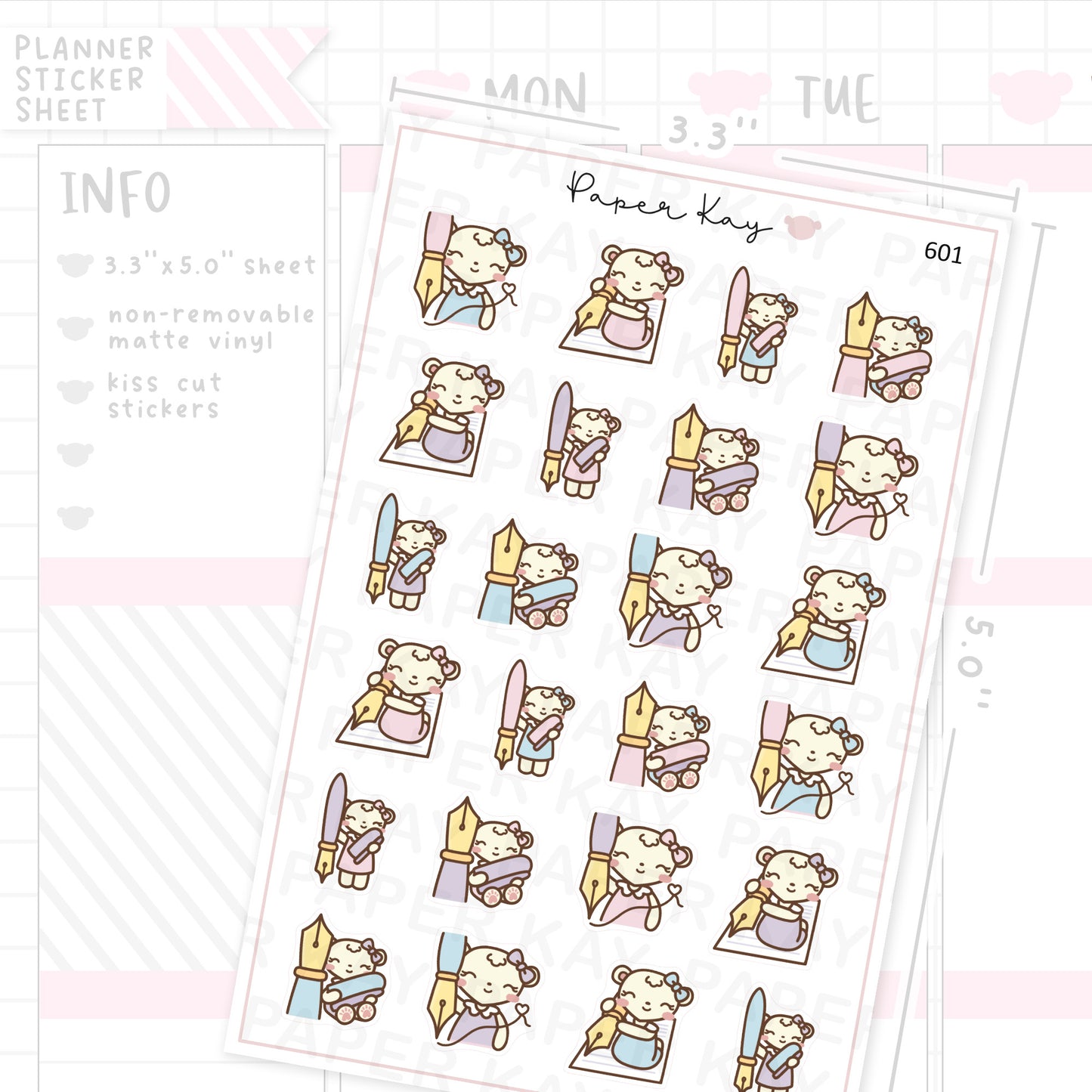DTB's Fountain Pen Planner Sticker Sheet