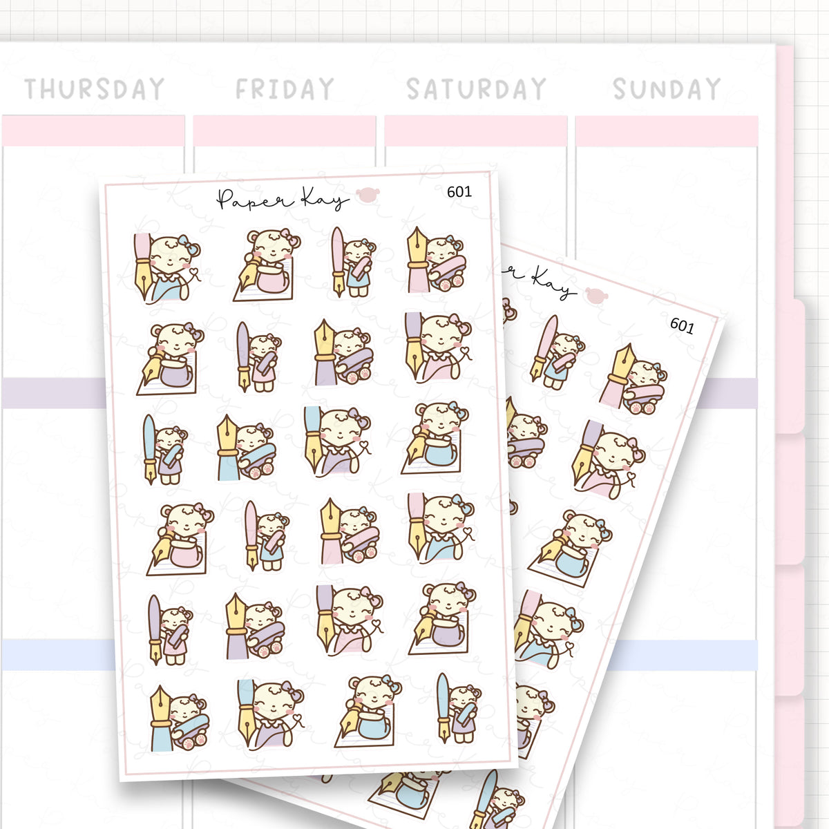Sticker sheet product measurement.