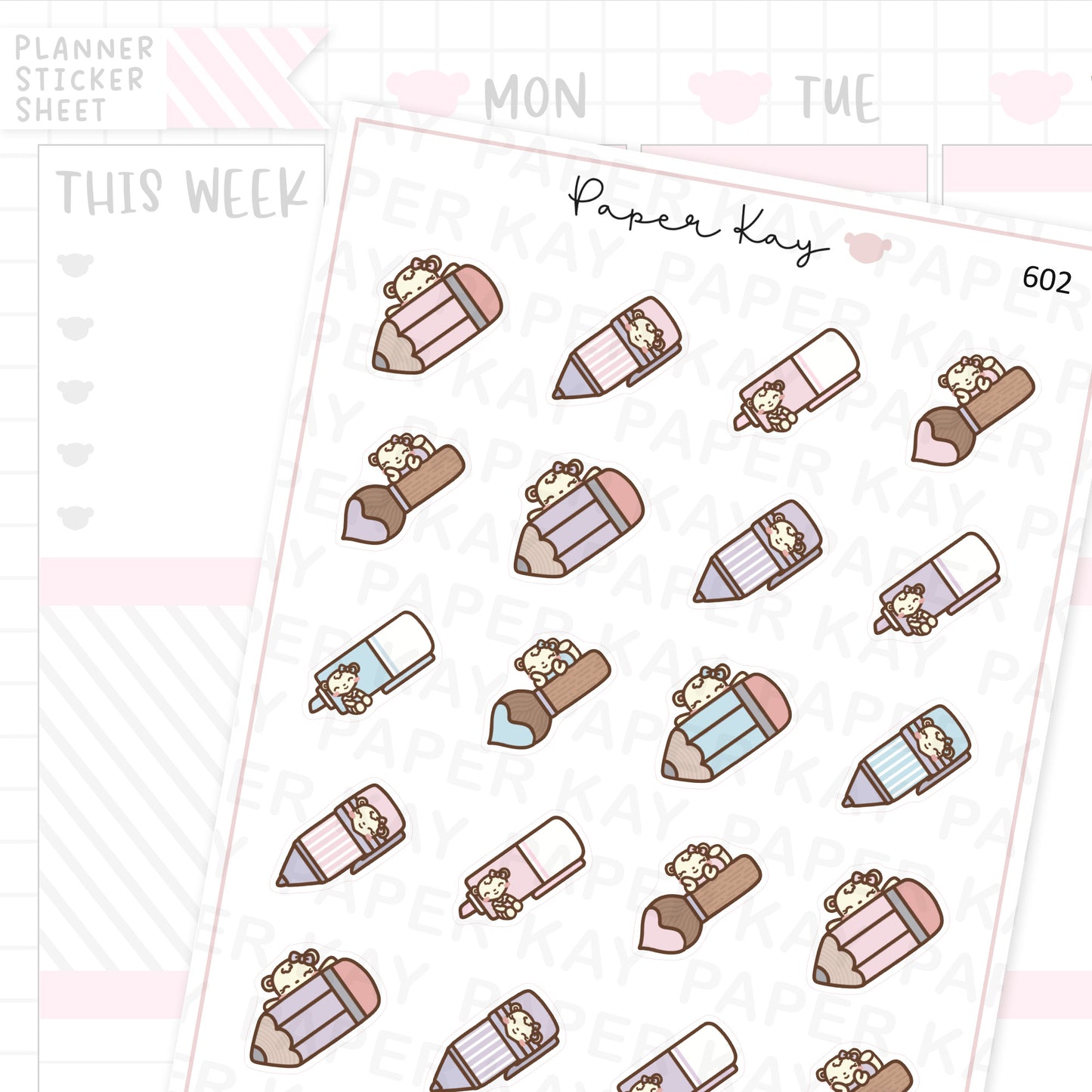 DTB's Chunky Stationery Planner Sticker Sheet