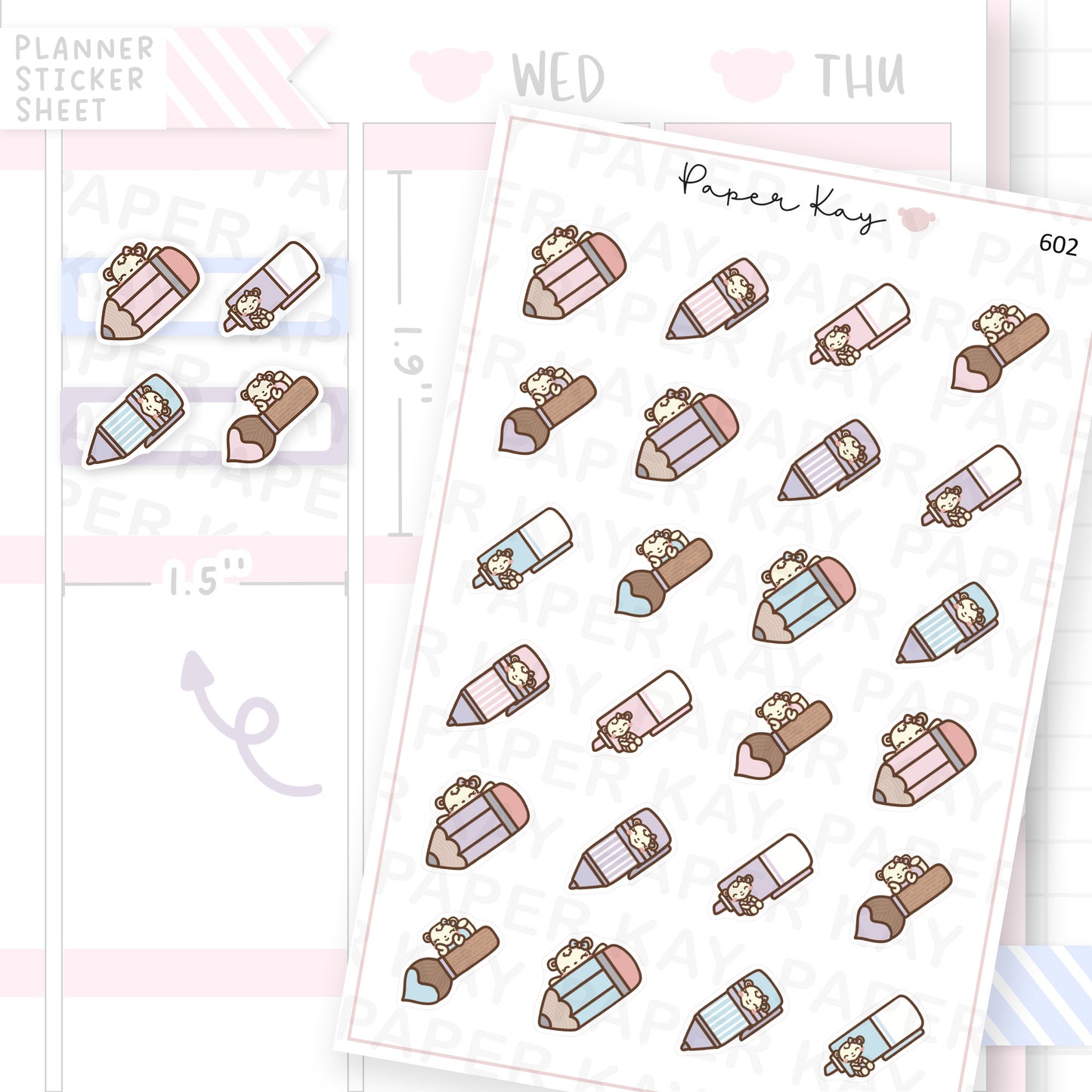 DTB's Chunky Stationery Planner Sticker Sheet