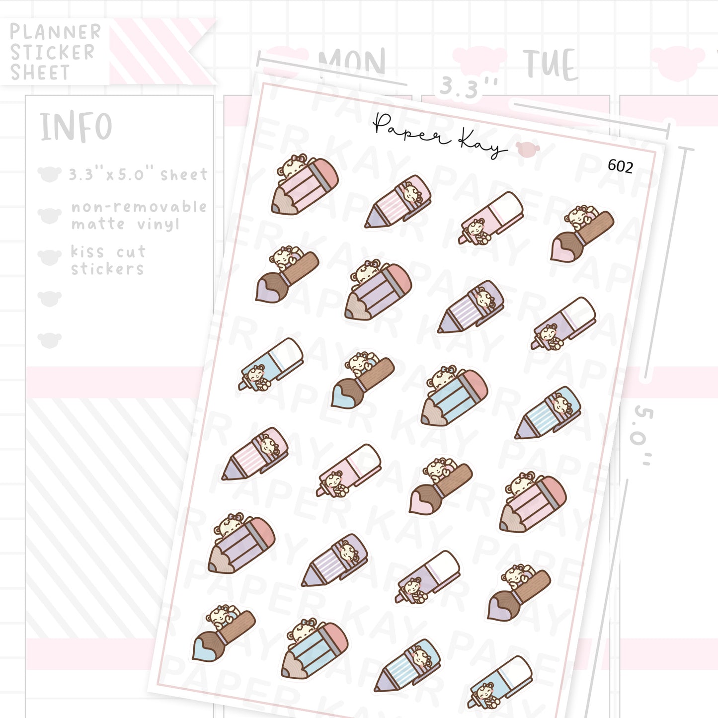 DTB's Chunky Stationery Planner Sticker Sheet