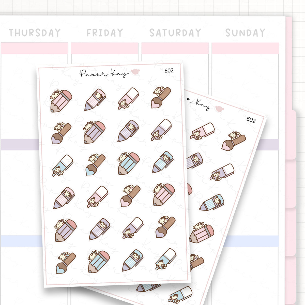 Sticker sheet product measurement.