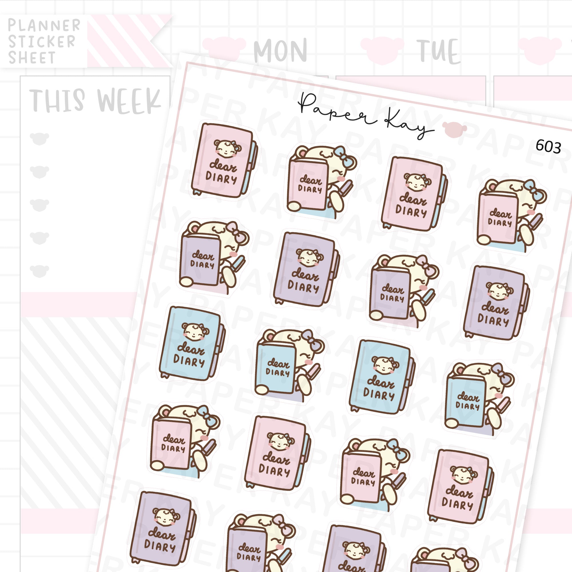 DTB's Dear Diary Planner Sticker Sheet