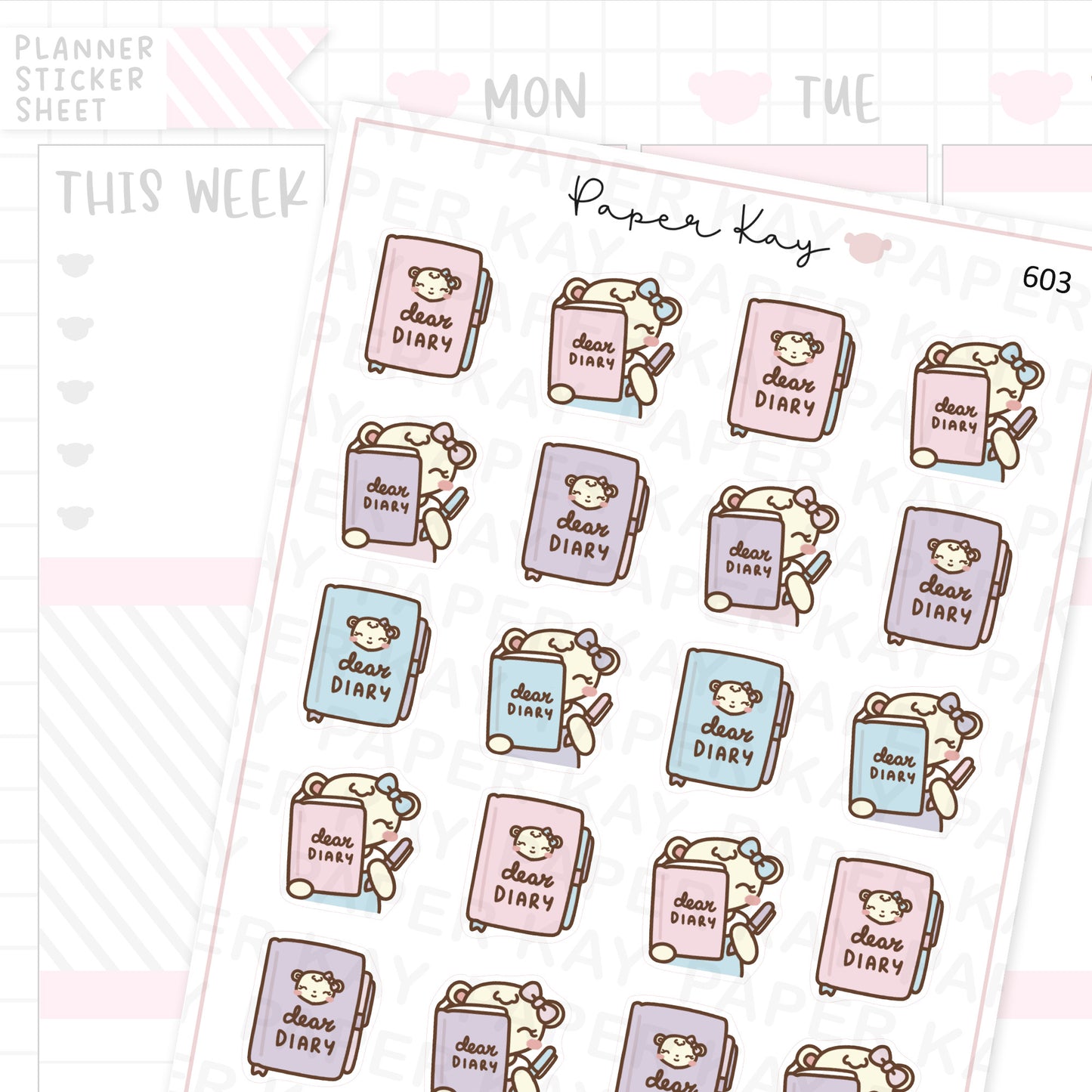 DTB's Dear Diary Planner Sticker Sheet