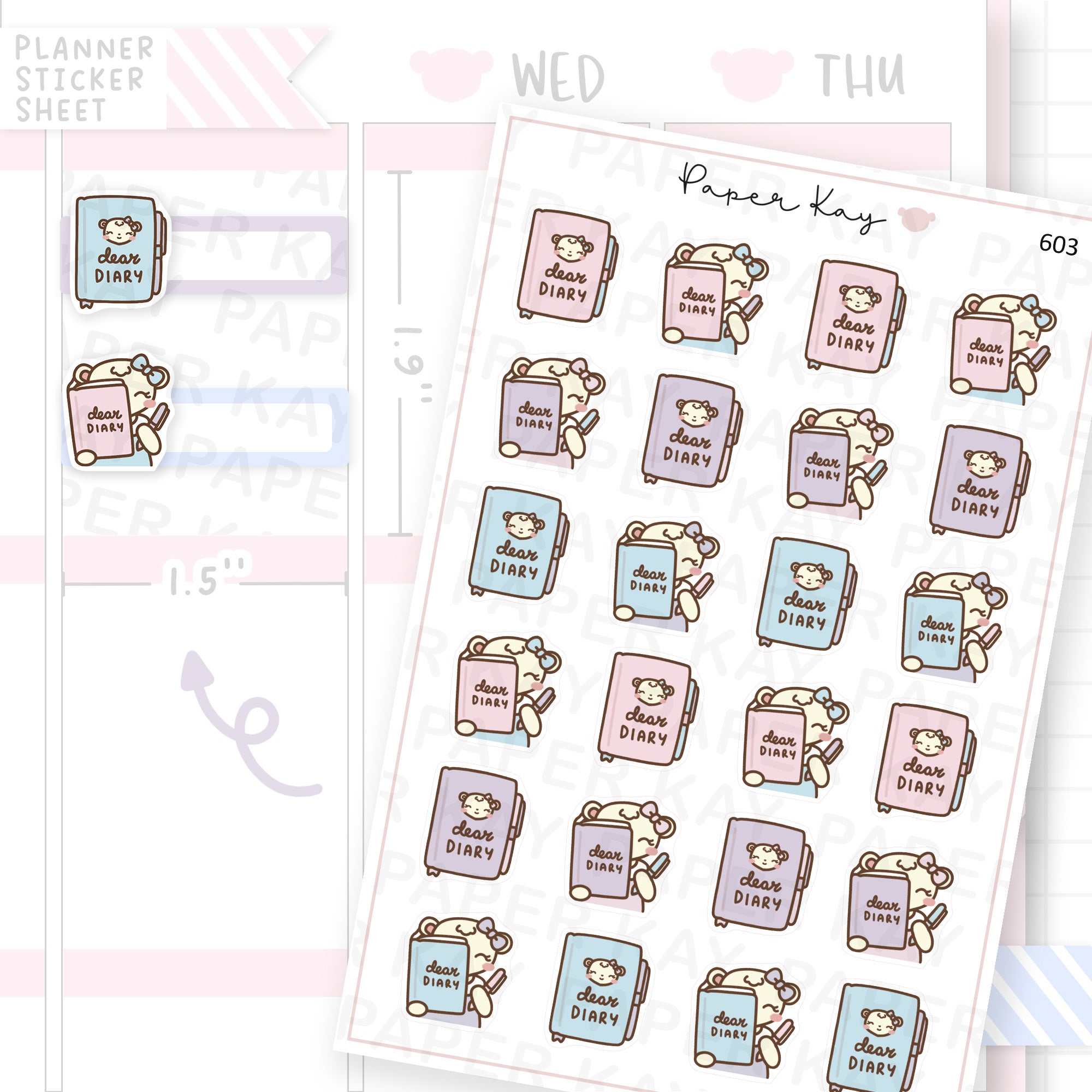 DTB's Dear Diary Planner Sticker Sheet