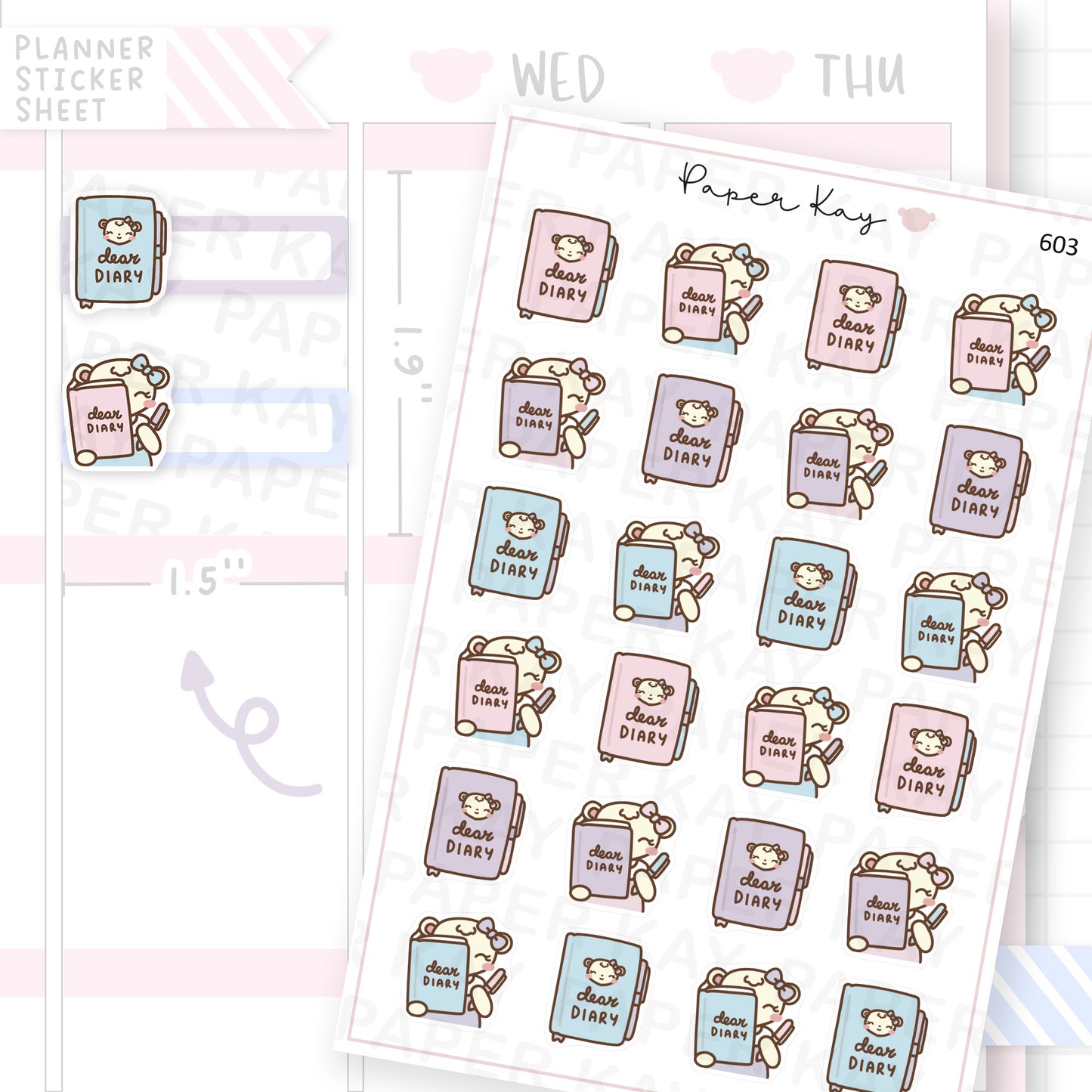 DTB's Dear Diary Planner Sticker Sheet