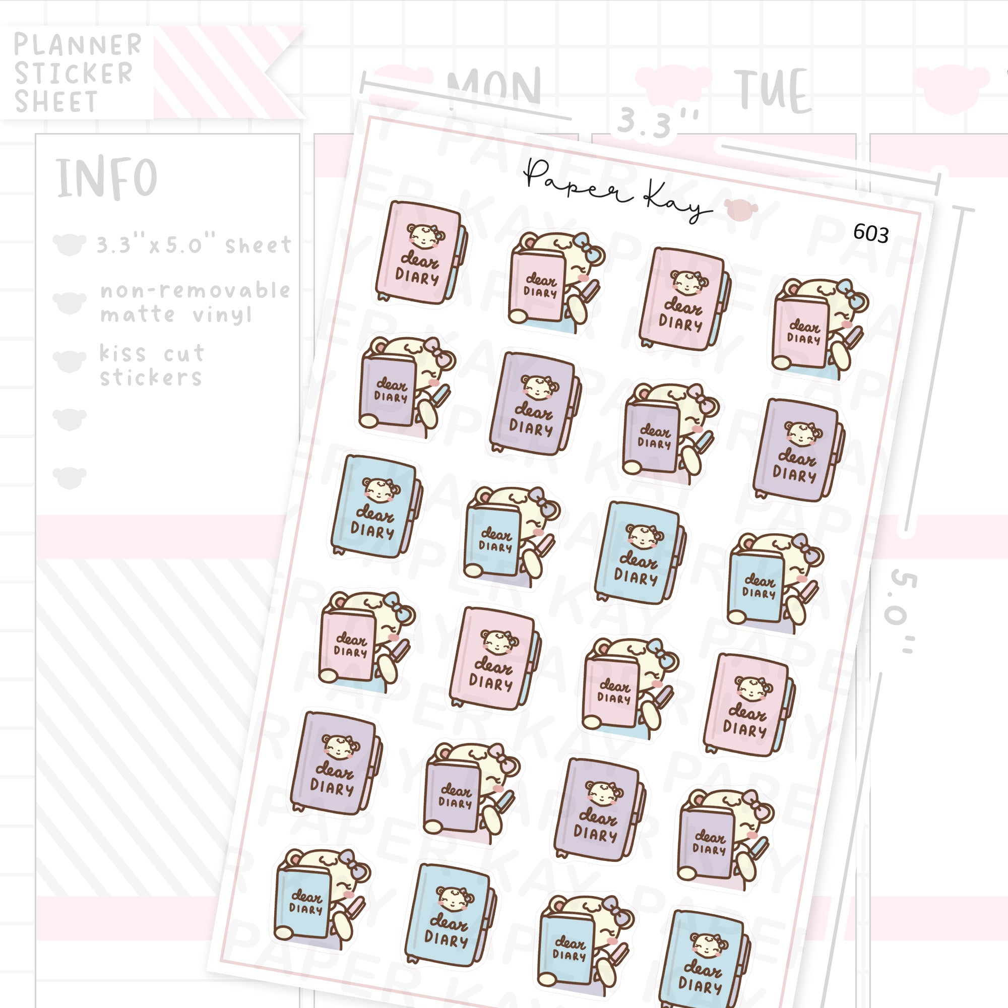DTB's Dear Diary Planner Sticker Sheet