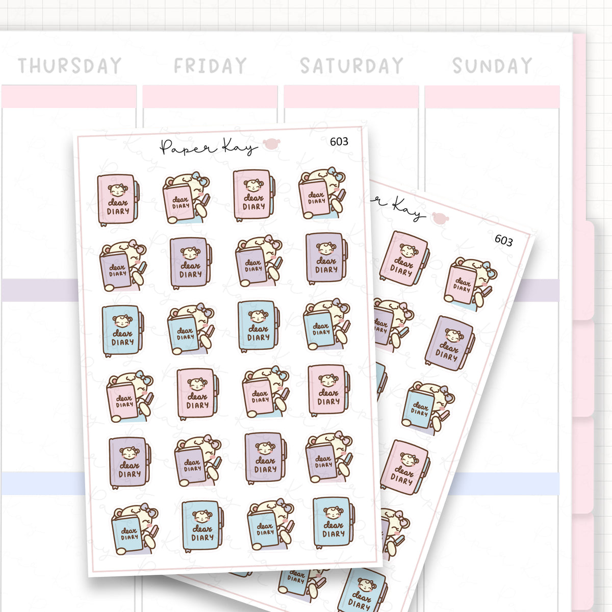 Sticker sheet product measurement.
