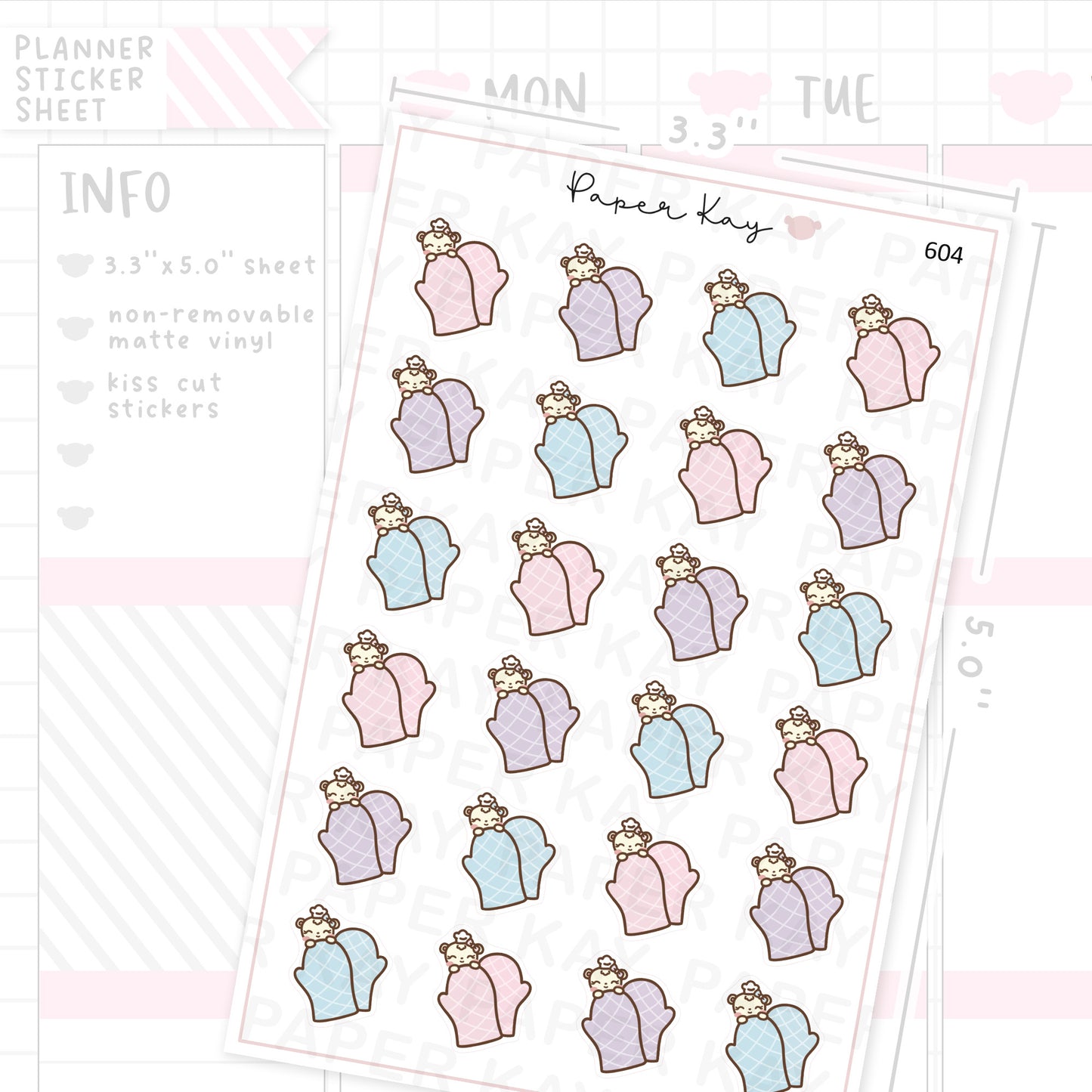 DTB's Oven Mitts Planner Sticker Sheet