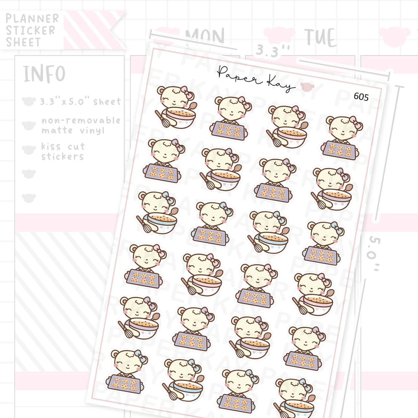 DTB Baking Cookies Planner Sticker Sheet