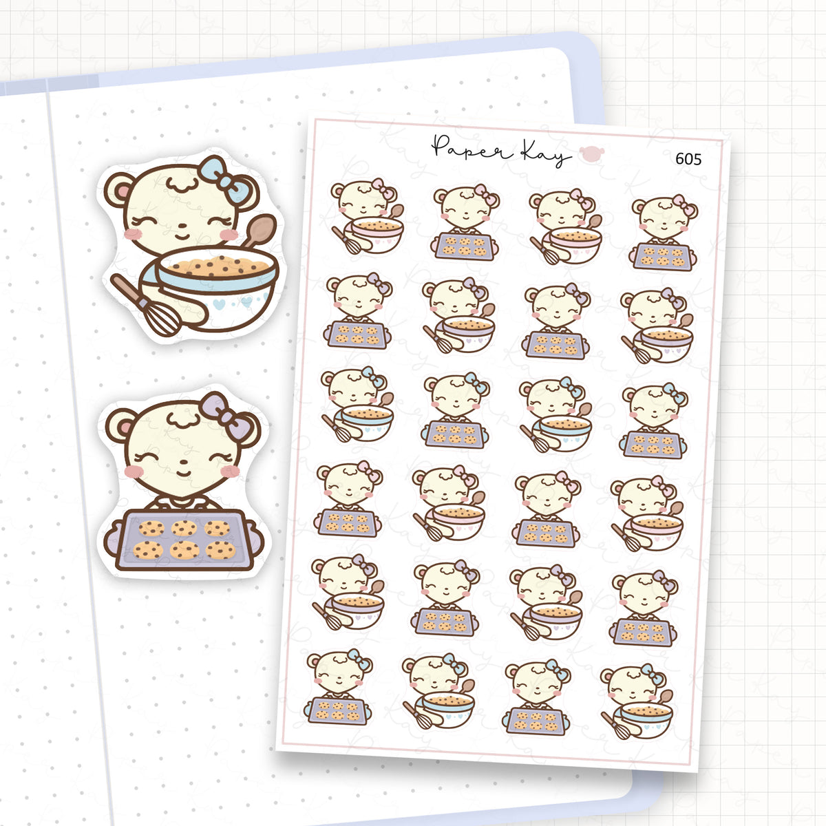 Zoomed in image of the doodles from a character planner sticker sheet.