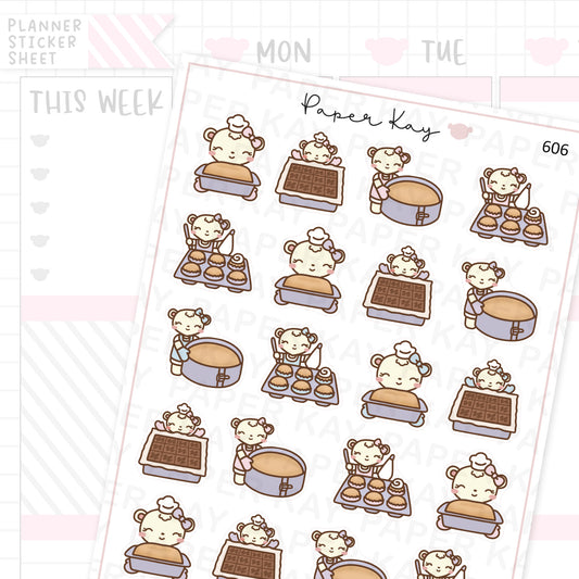 DTB Baking Cakes and Brownies Planner Sticker Sheet