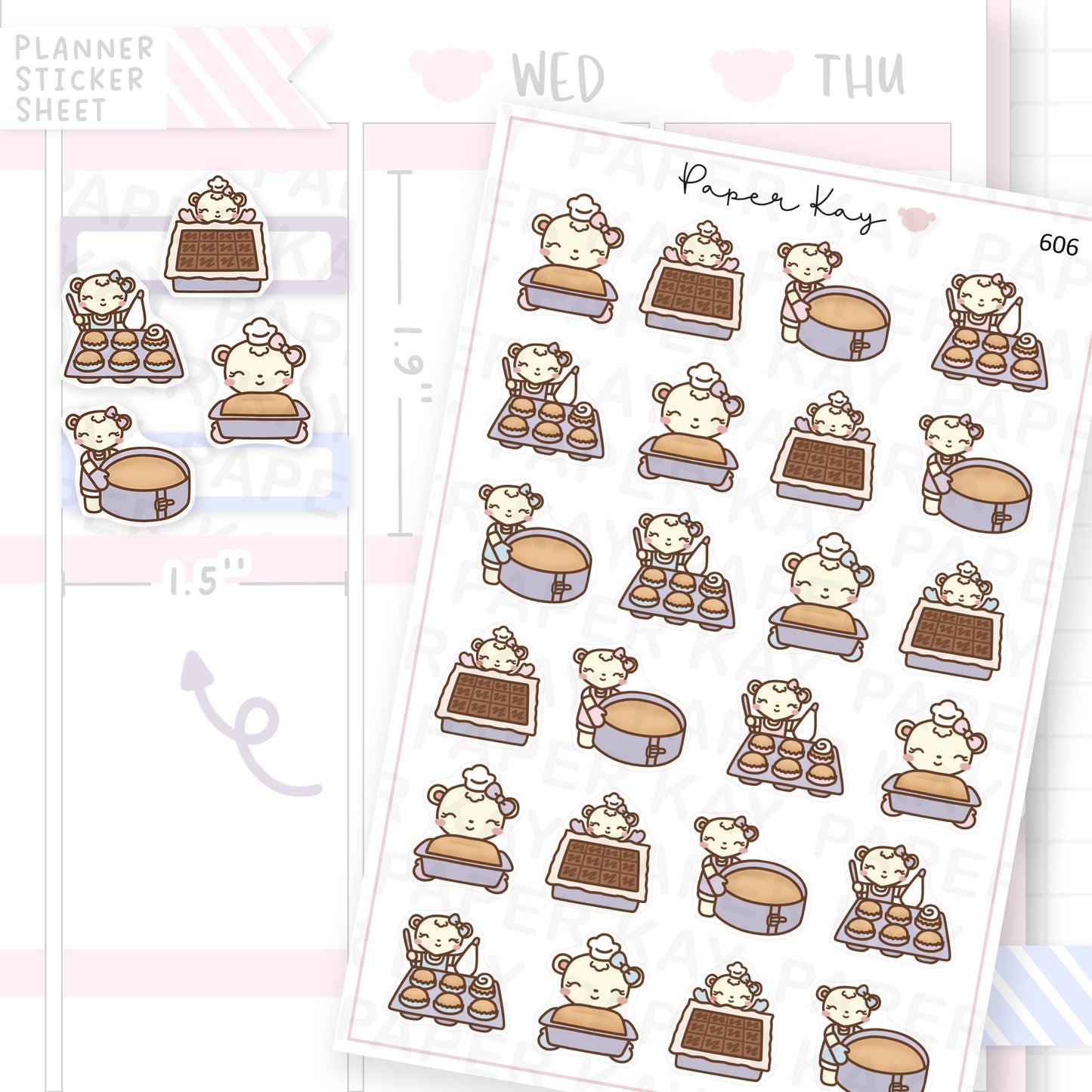 DTB Baking Cakes and Brownies Planner Sticker Sheet