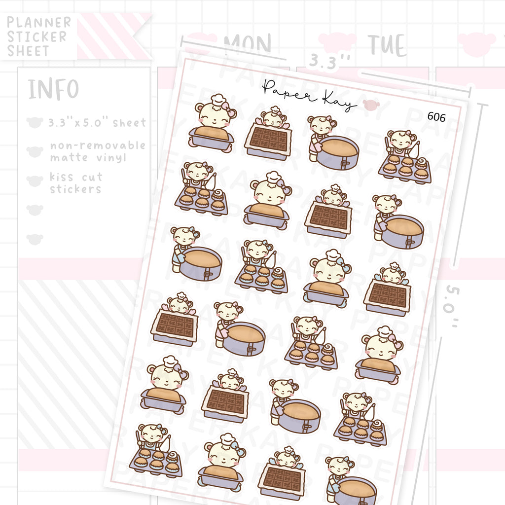 DTB Baking Cakes and Brownies Planner Sticker Sheet