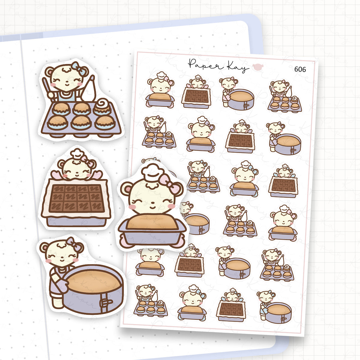 Zoomed in image of the doodles from a character planner sticker sheet.