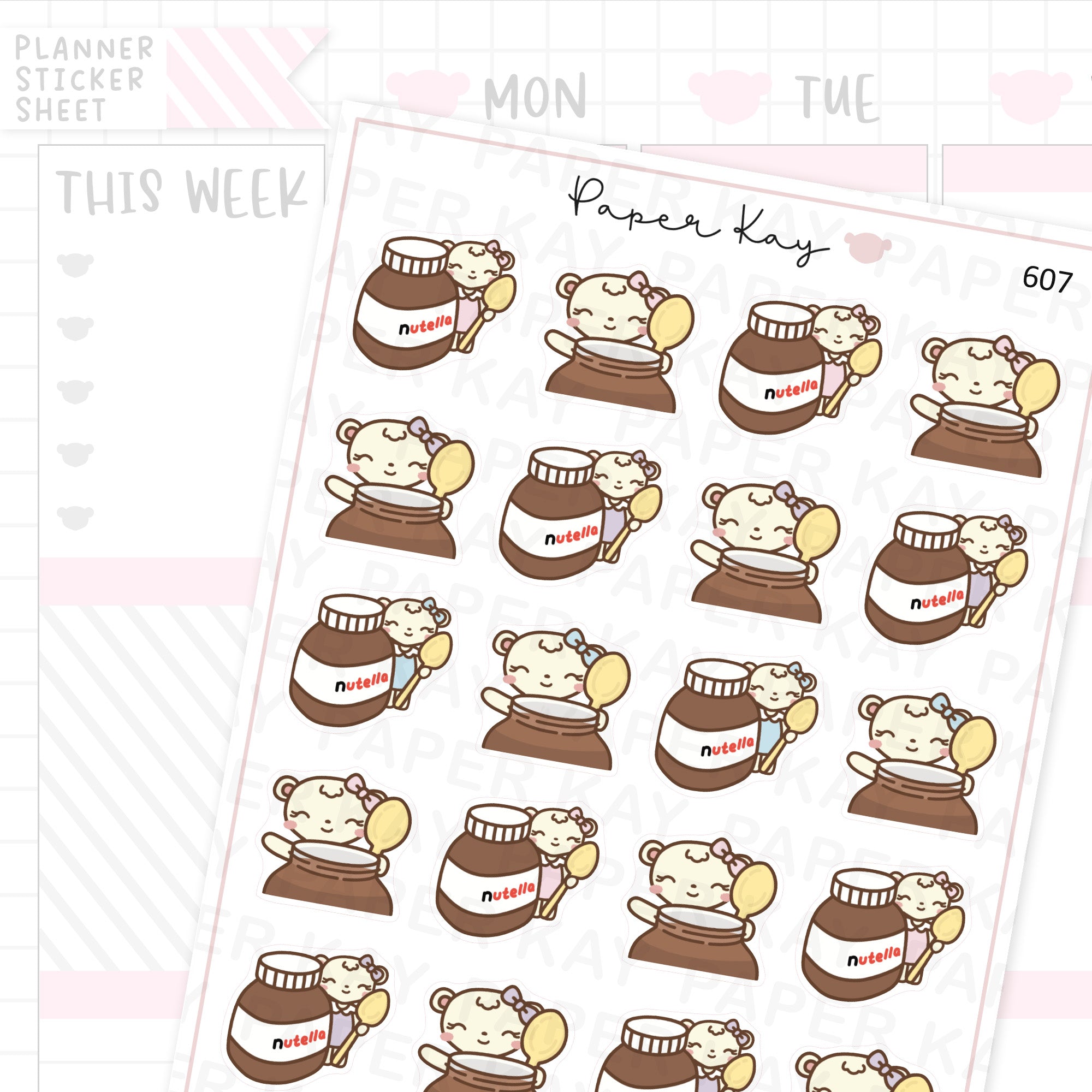 DTB with Hazelnut Spread Planner Sticker Sheet