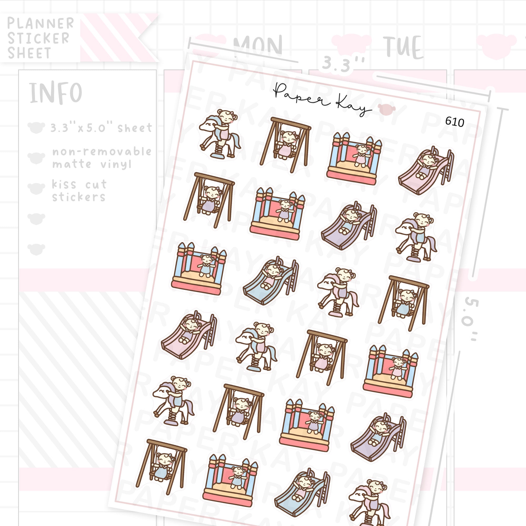 DTB at a Playground Planner Sticker Sheet