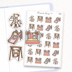 Zoomed in image of the doodles from a character planner sticker sheet.
