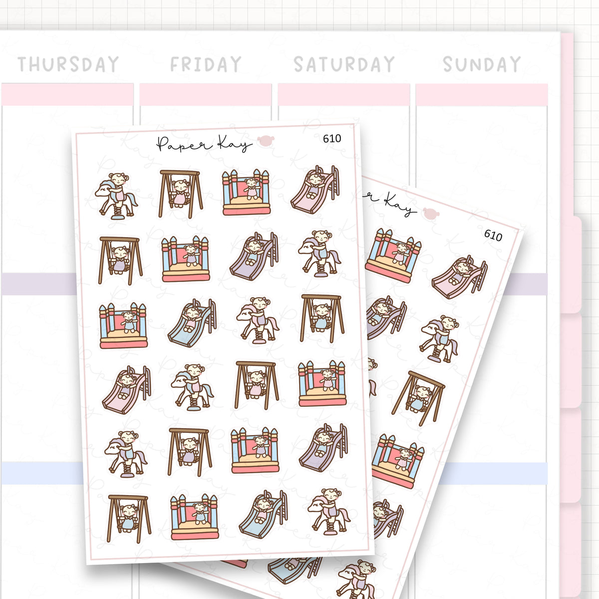 Sticker sheet product measurement.