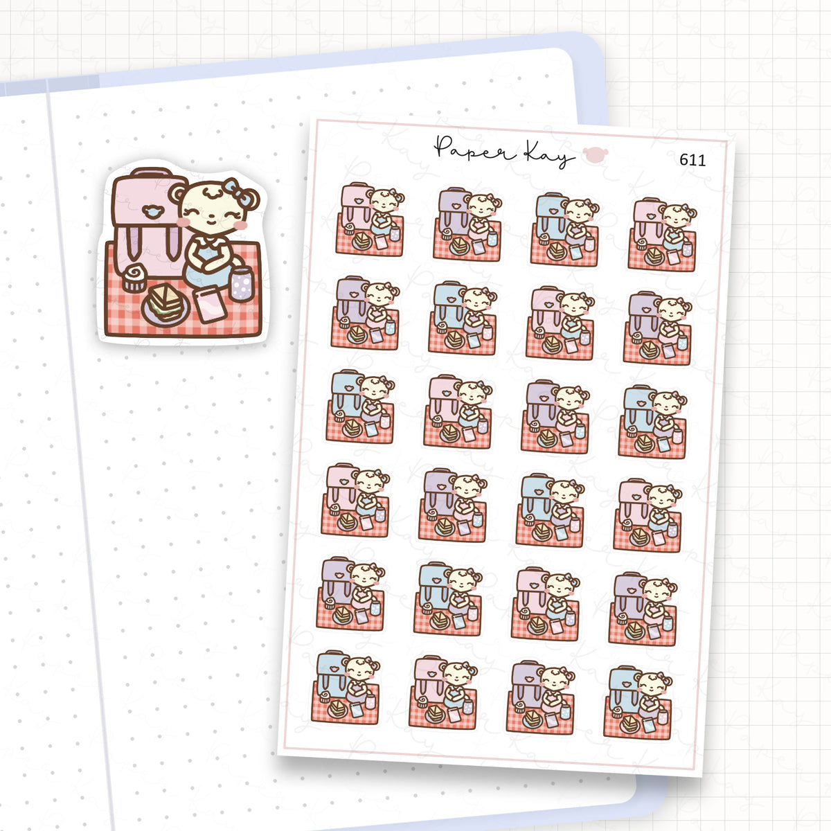Zoomed in image of the doodles from a character planner sticker sheet.