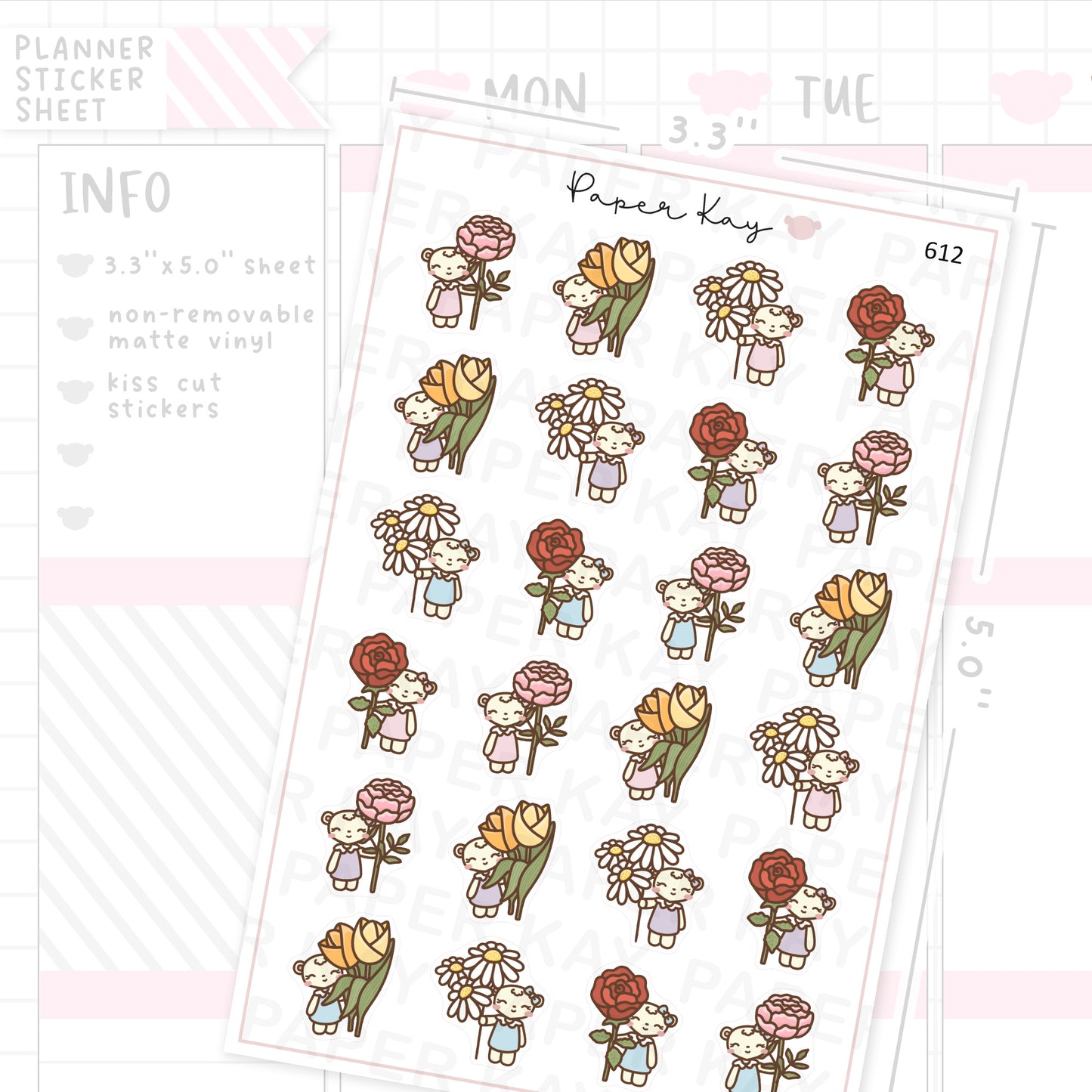DTB's Flowers Planner Sticker Sheet