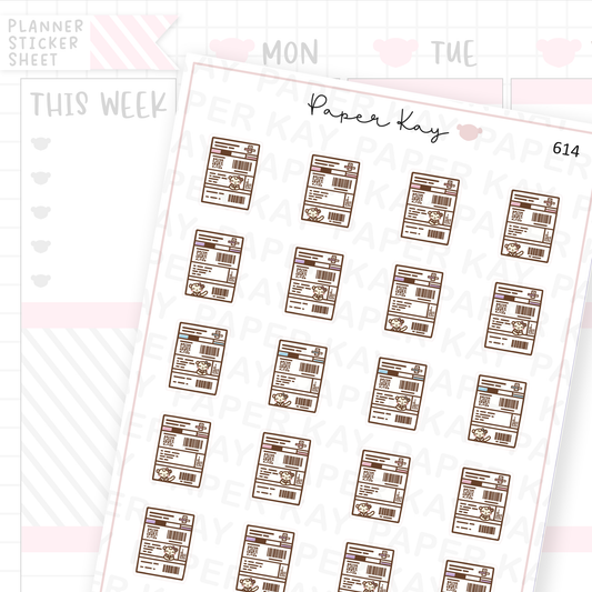Dot the Bear Postage Label Planner Sticker Sheet