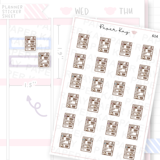 Dot the Bear Postage Label Planner Sticker Sheet