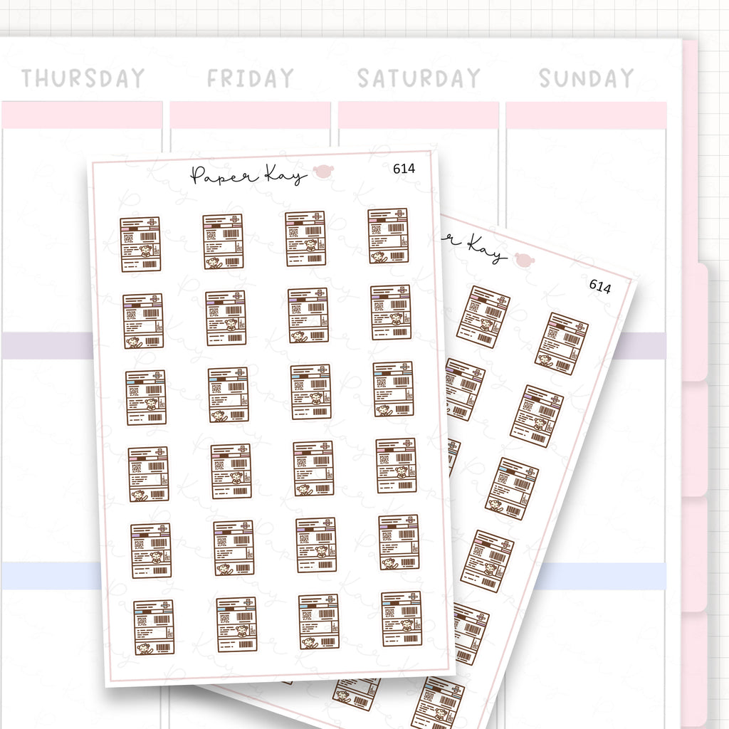 Sticker sheet product measurement.