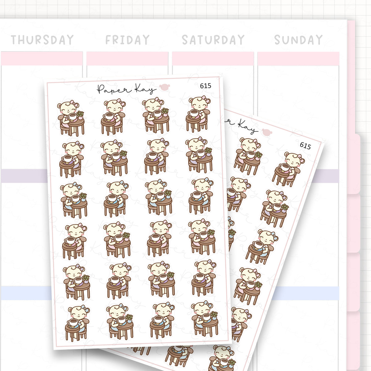 Sticker sheet product measurement.