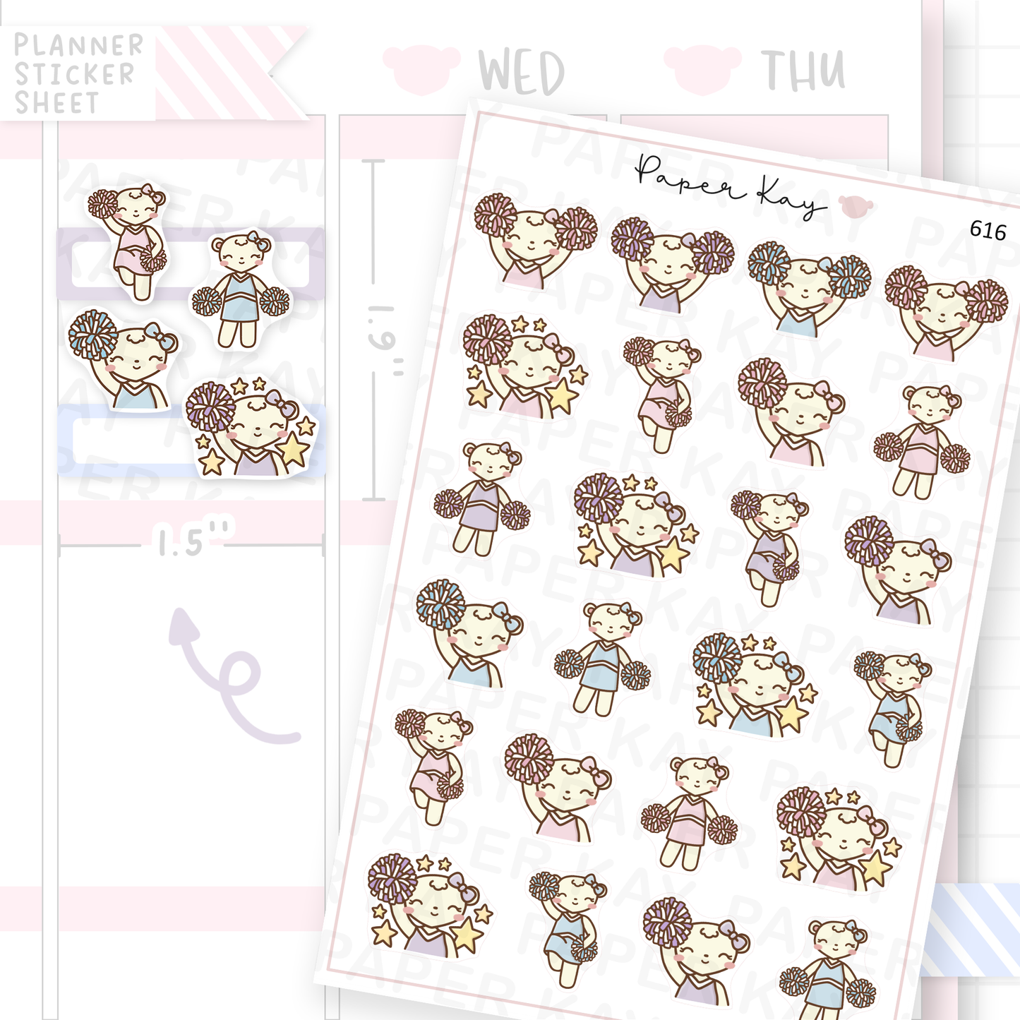 DTB Cheerleading Planner Sticker Sheet