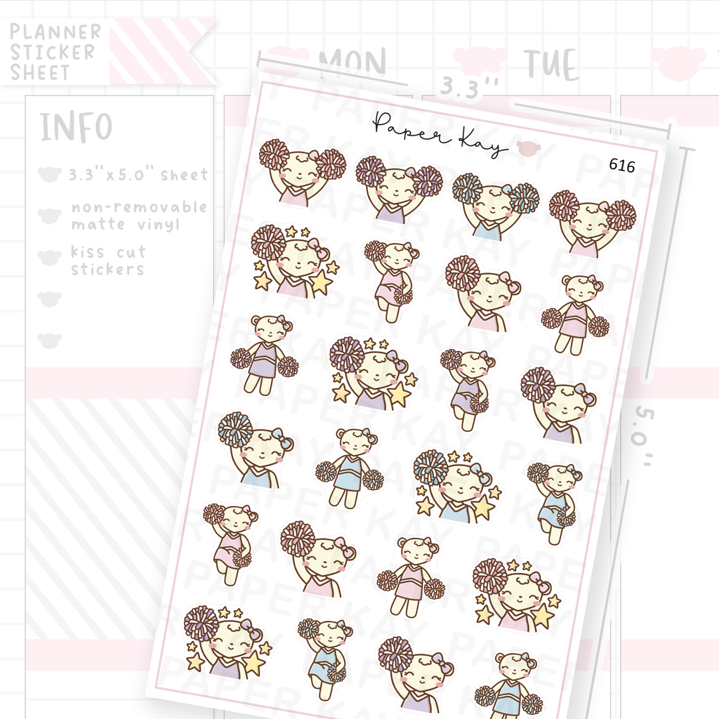 DTB Cheerleading Planner Sticker Sheet
