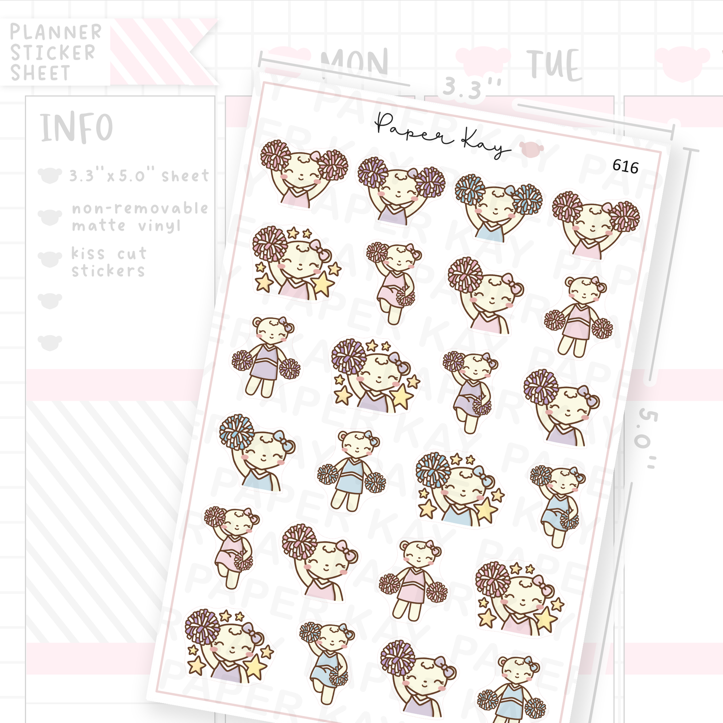 DTB Cheerleading Planner Sticker Sheet