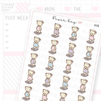 Happy/Content DTB on Weighing Scales Planner Sticker Sheet