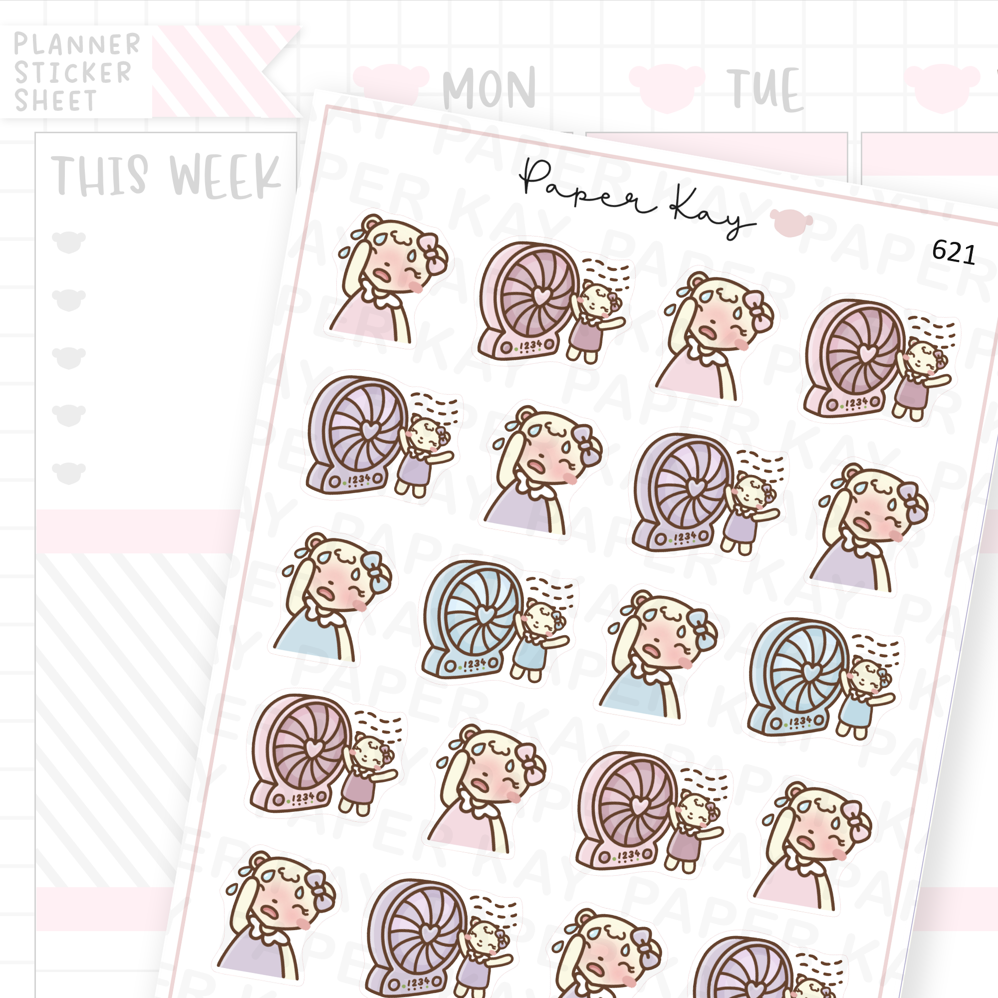 DTB Cooling Fan/Overheating Planner Sticker Sheet – Paper Kay