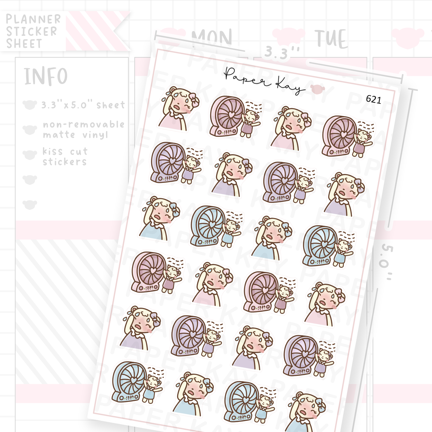 DTB Cooling Fan/Overheating Planner Sticker Sheet