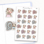 Zoomed in image of the doodles from a character planner sticker sheet.