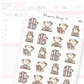 Dot the Bear Reading a Book Planner Sticker Sheet