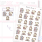 Dot the Bear Reading a Book Planner Sticker Sheet