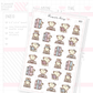 Dot the Bear Reading a Book Planner Sticker Sheet